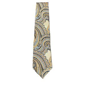 JZ Boulder Gold Multicolor Paisley All Silk Hand Made In USA Necktie